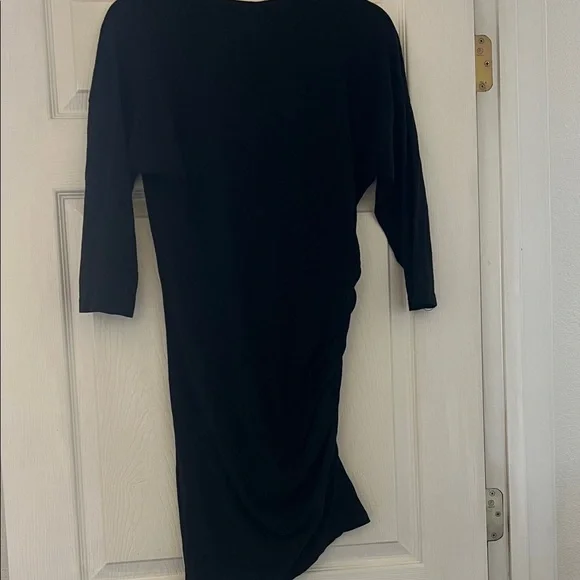 Sundry Classic Black 3/4 side shirred Dress - Picture 5 of 5